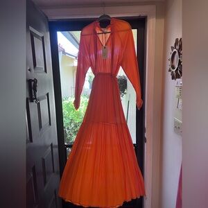 DX Collection Albicocca Midi Dress Orange NWT Small